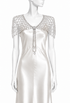Silver rhinestone capelet with draped chain fringe