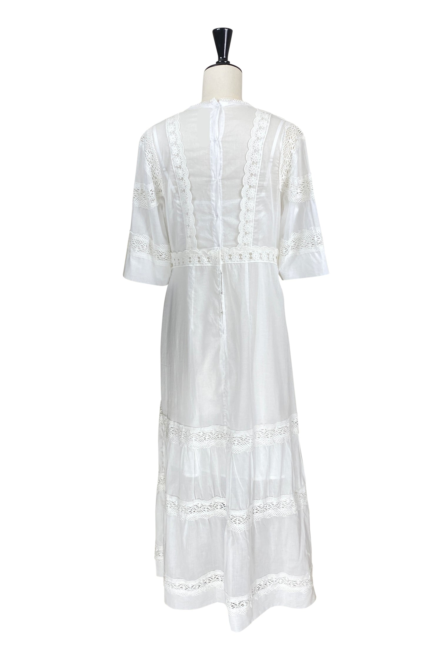 The Dorothea Edwardian Voile Dress - Antique White