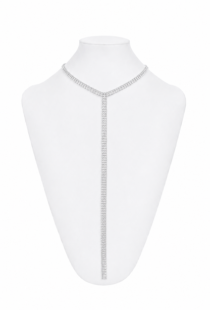 The Élan Crystal Tassel Choker – Palladium