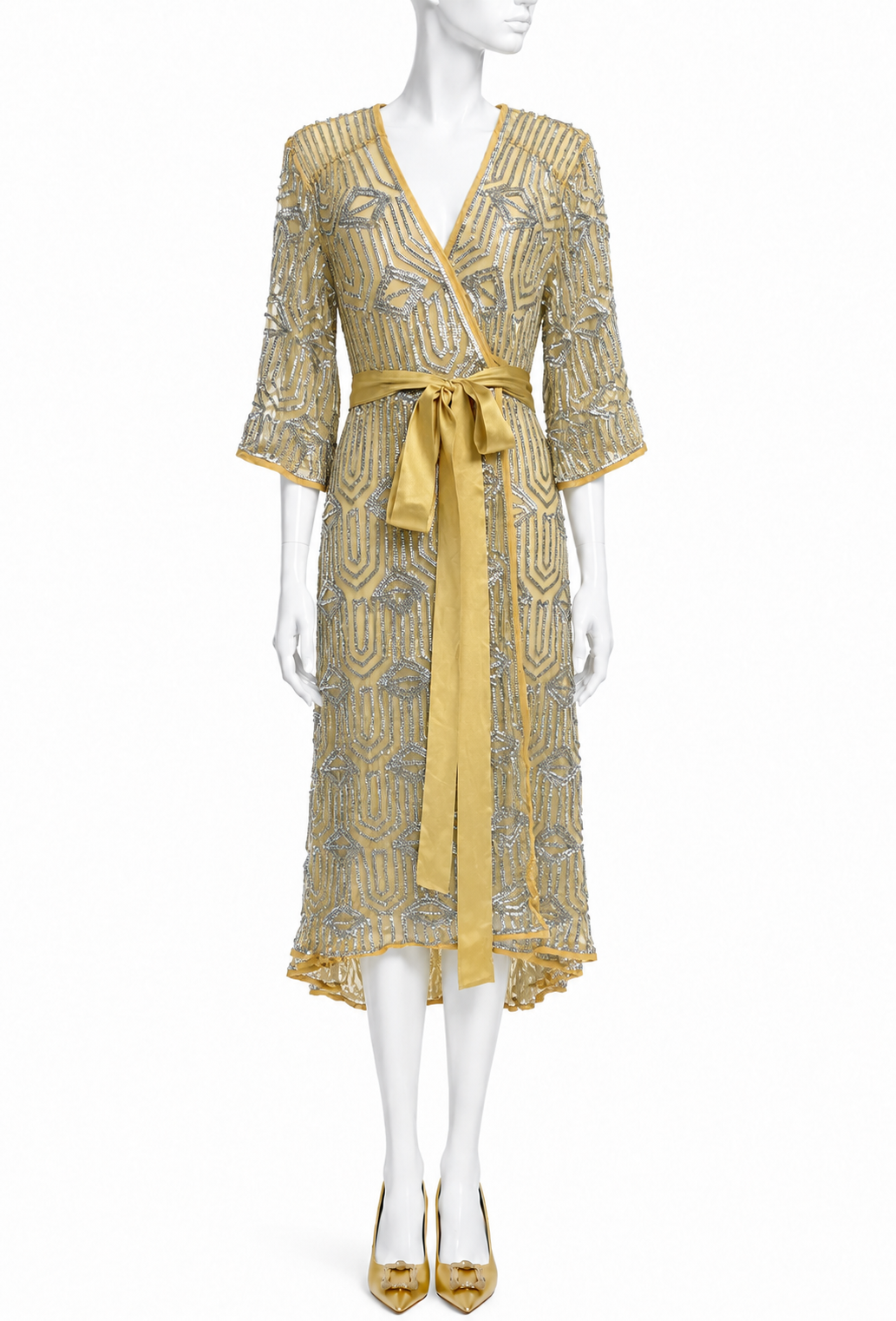 The Femme Fatale Wrap Dress - Antique Gilt