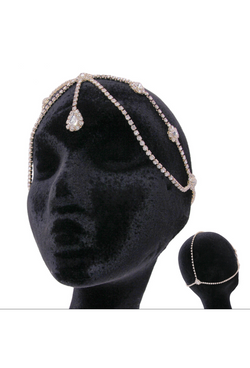 The Flapper Rhinestone Teardrop 20's Party Cap - Gold