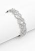 Palladium crystal interlock bracelet with linked floral motifs