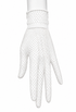 Pearl white fishnet driving gloves with finger openings and elastic cuffs