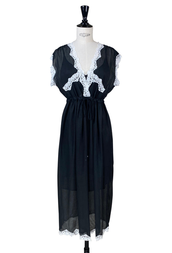 The Lisbeth Dressing Gown - Deco Black