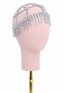 Iridescent silver crystal fringe halo headband with dangling bead drops on curved band.