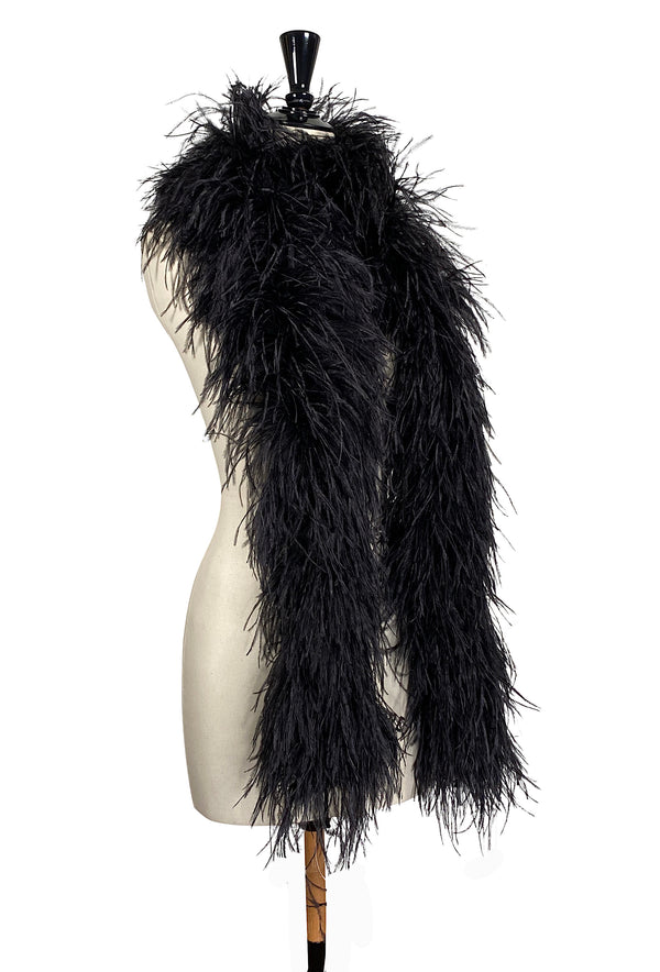 The Luxury Hollywood Ostrich Boa - Black Jet