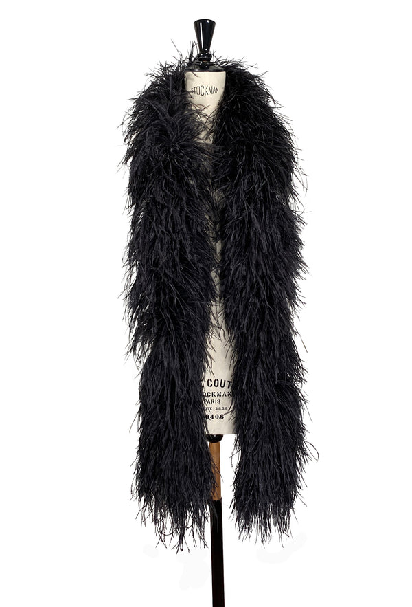 The Luxury Hollywood Ostrich Boa - Black Jet