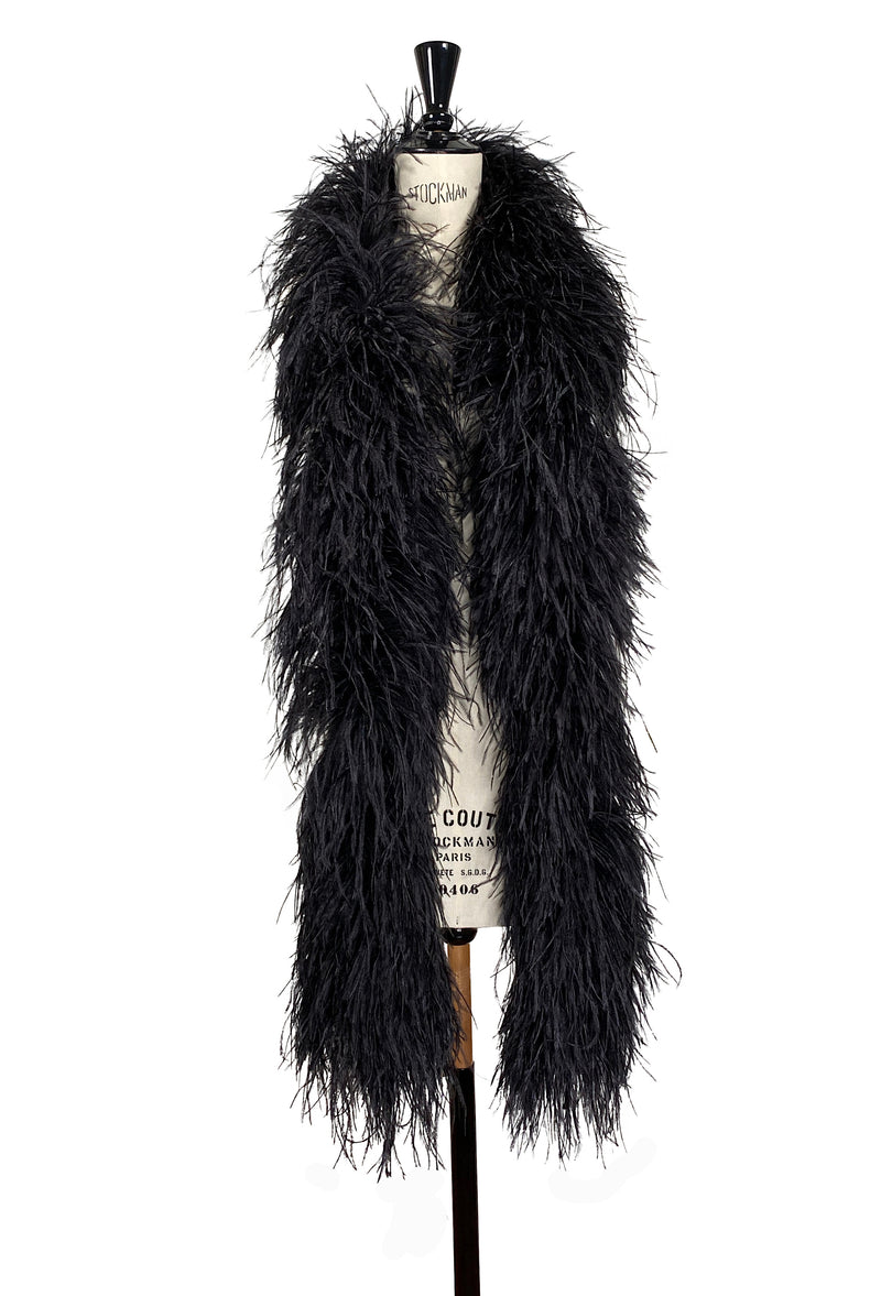 The Luxury Hollywood Ostrich Boa - Black Jet