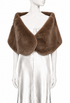Chocolat faux fur shrug with oversized shawl collar and rounded sleeve cuffs