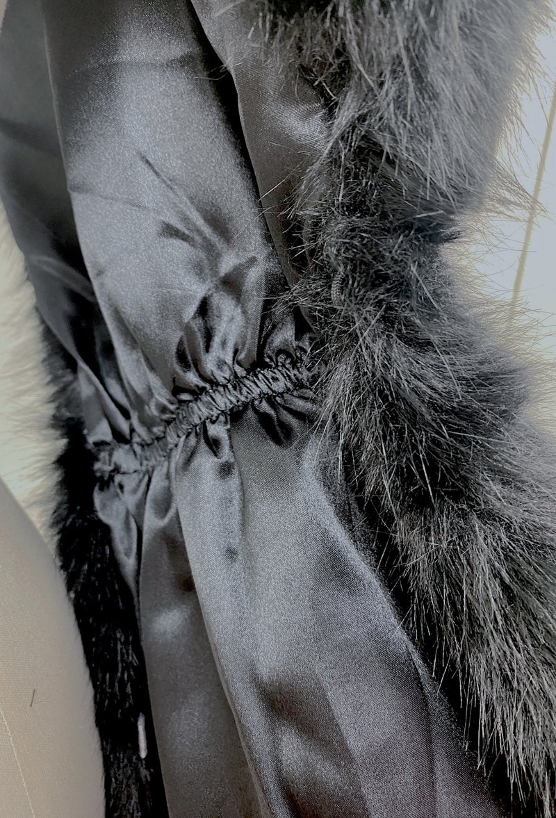 The Geneviève Wrap – Parisian Luxe Faux Fur Stole - Raven