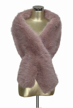 The Marilyn Luxury Vintage Faux Fur Shrug Wrap - Vintage Pink