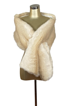 The Marilyn Luxury Vintage Faux Fur Shrug Wrap - Toasted Vanilla