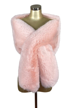 The Marilyn Luxury Vintage Faux Fur Shrug Wrap - Vintage Pink