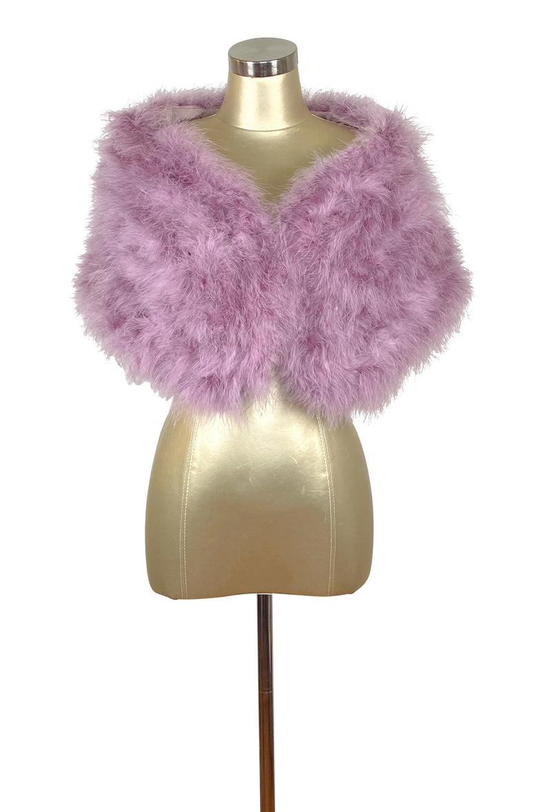 The Marilyn Luxury Vintage Ostrich Shrug Wrap - Antique Plum