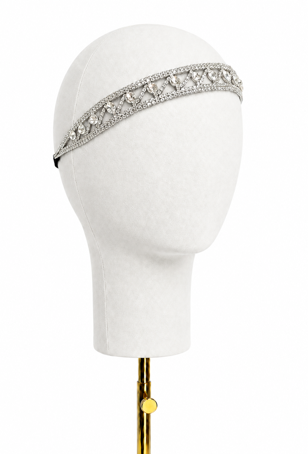 Marquise crystal bandeau headband with silver-toned setting and sparkling stones