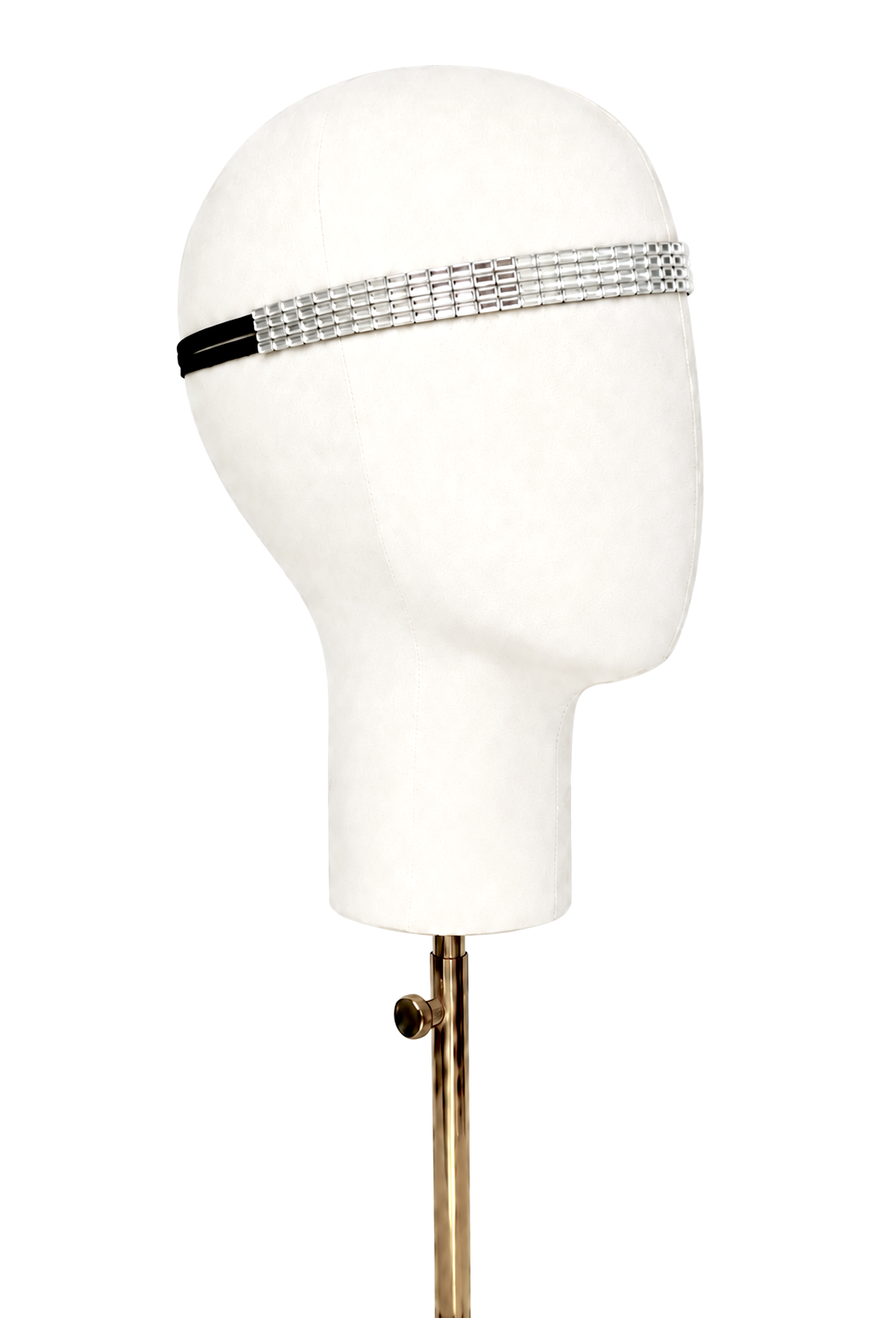 Mosaic diamanté headband with silver crystal band and black elastic back