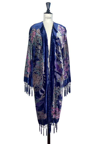 The Mucha Mystique Velvet Kimono – Indigo