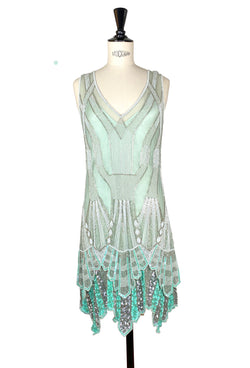 The Paris 1920's Handkerchief Art Deco Gown - Verdant