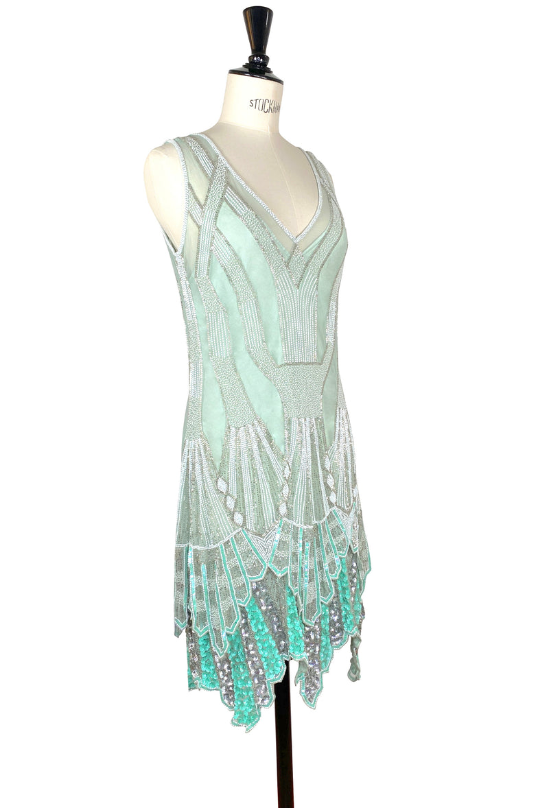 The Paris 1920's Handkerchief Art Deco Gown - Verdant