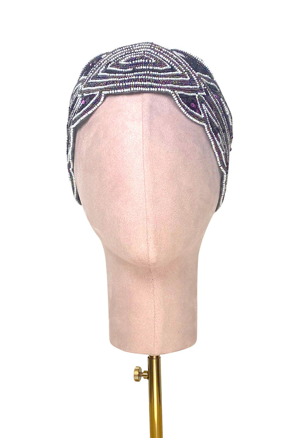 The Patou 1920s Silk Flapper Bandeau - Sterling Plum