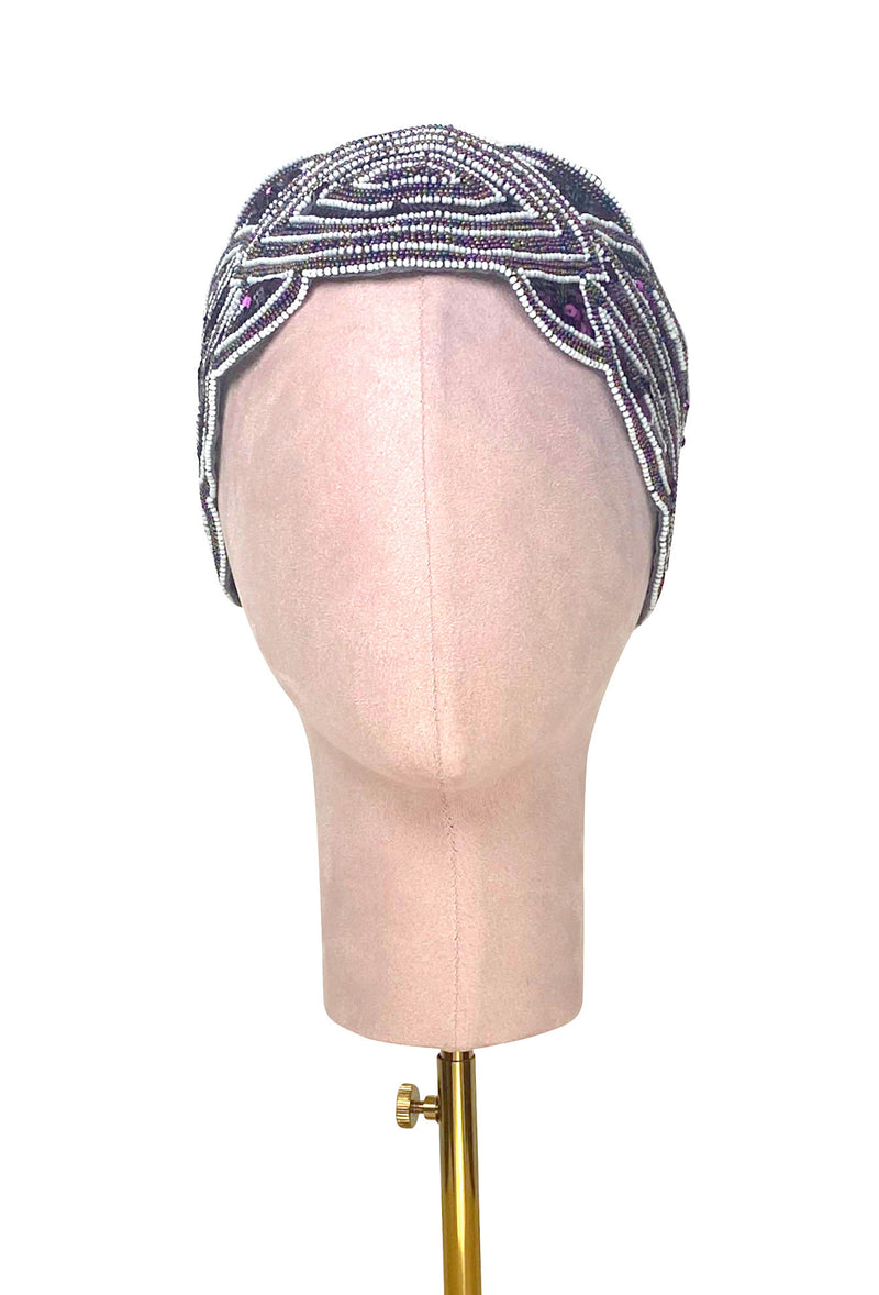 The Patou 1920s Silk Flapper Bandeau - Sterling Plum