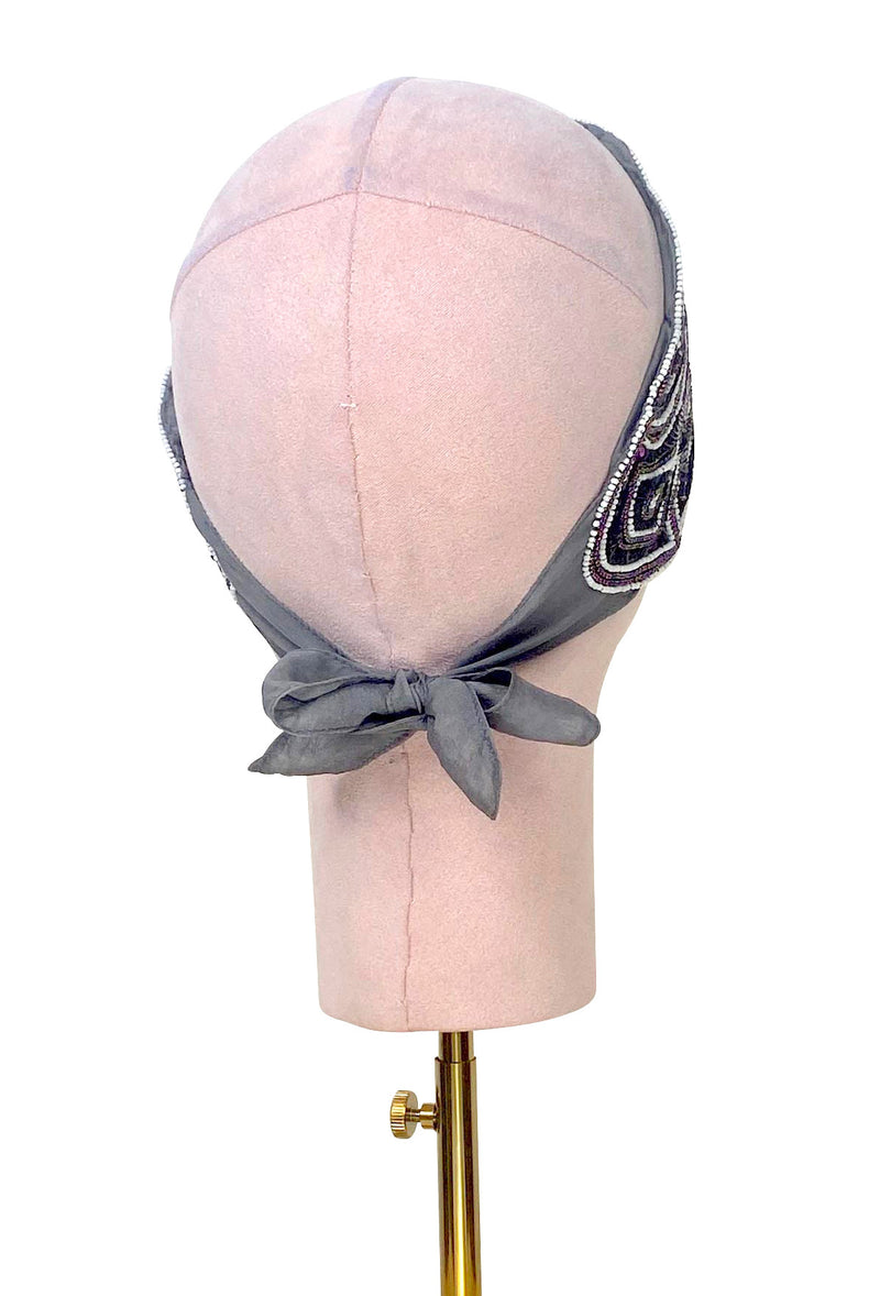 The Patou 1920s Silk Flapper Bandeau - Sterling Plum