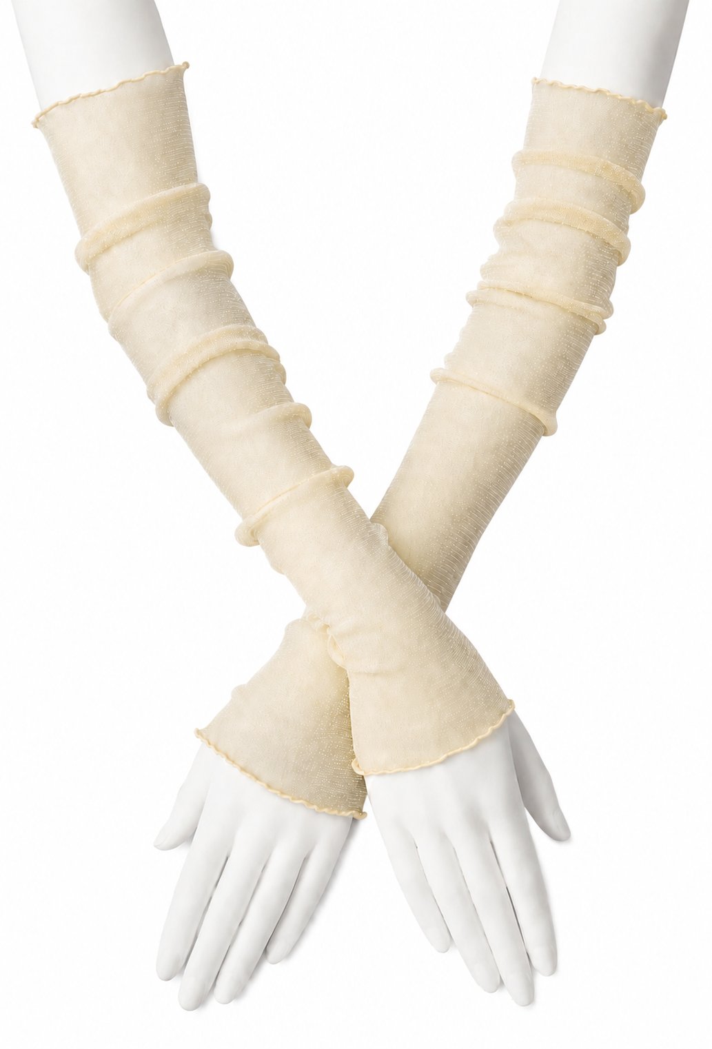 The Stardust Gloves – Gold Glitter Mesh