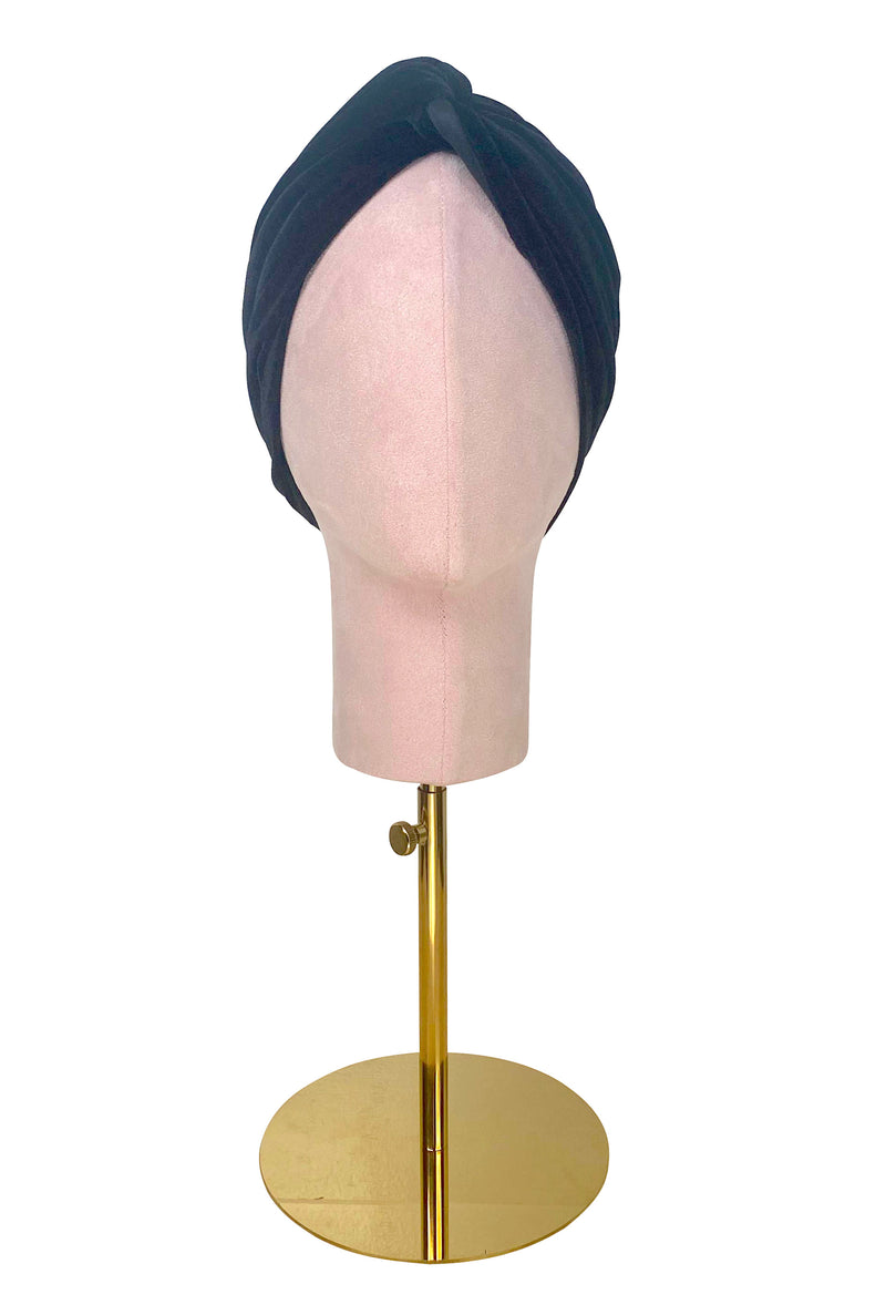 The Swanson Art Deco 1920s Black Velvet Turban