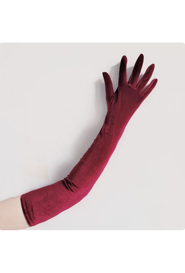 The Velvet Vintage Opera Glove - Royal Red