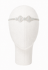Crystal bandeau headband with central bow of rhinestones on light fabric