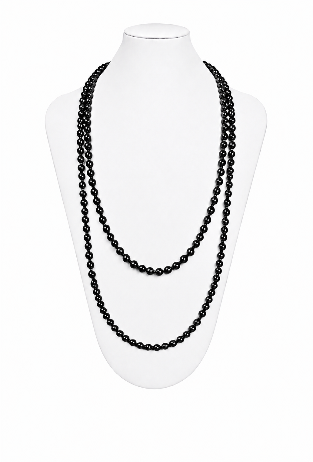 The Amélie Glass Pearl Sautoir – Jet Black