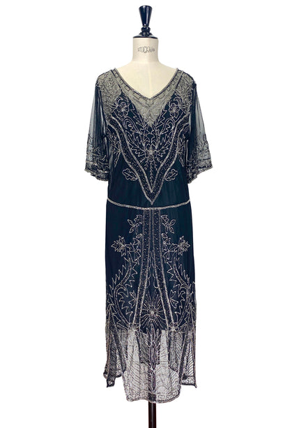 The Astor Dress - Black with Silver