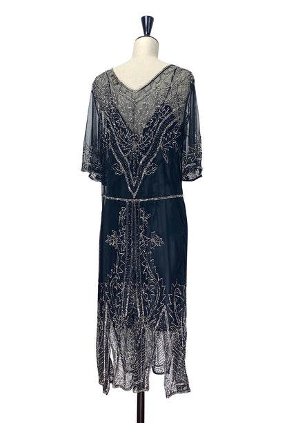 The Astor Dress - Black with Silver