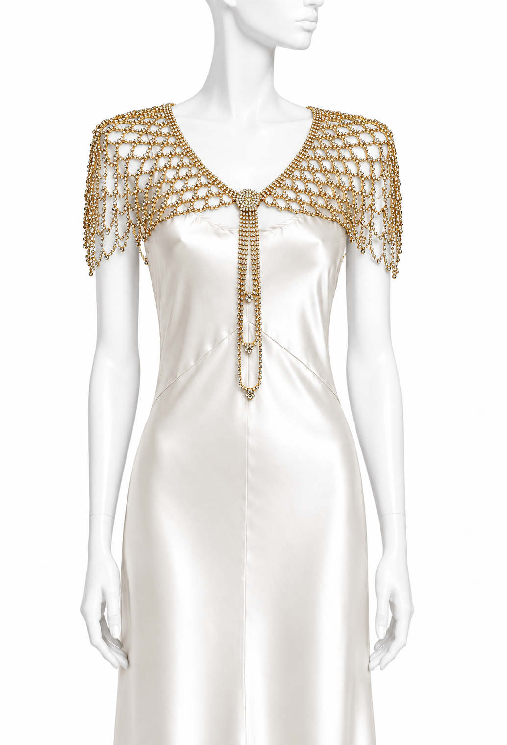 The Clémence Rhinestone Capelet — Gold