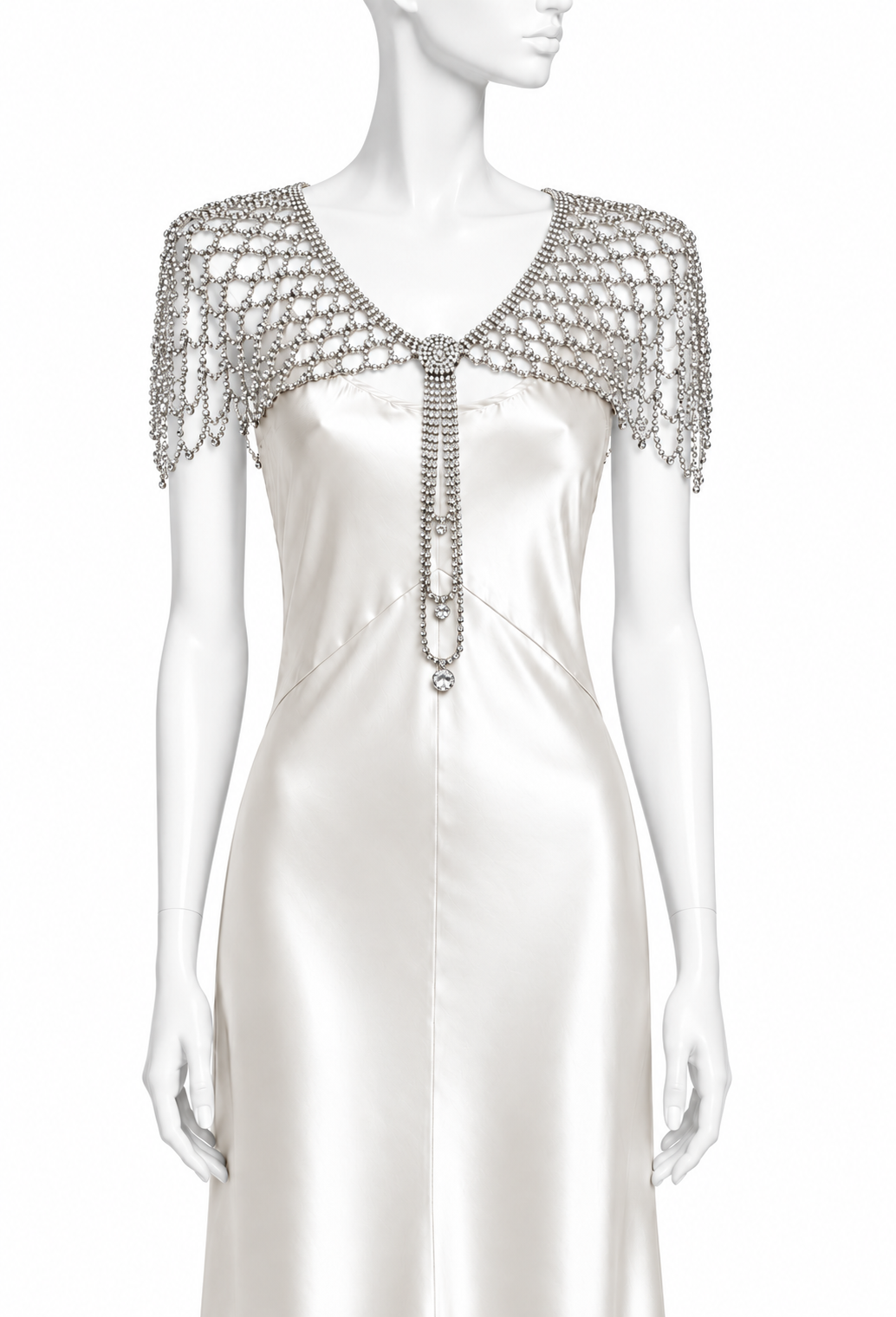 The Clémence Rhinestone Capelet — Gunmetal