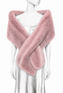 Pink faux fur stole wrap with crossover drape and soft shag texture