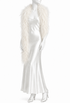 Ivory ostrich-feather boa with long fringe, draped over a mannequin shoulders