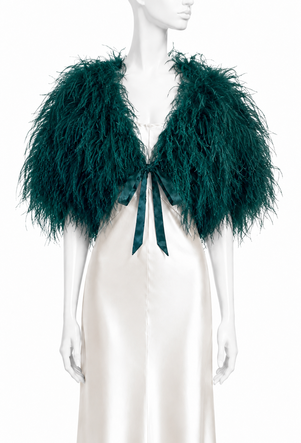 The Harlow Plume Mantle — Poison Green