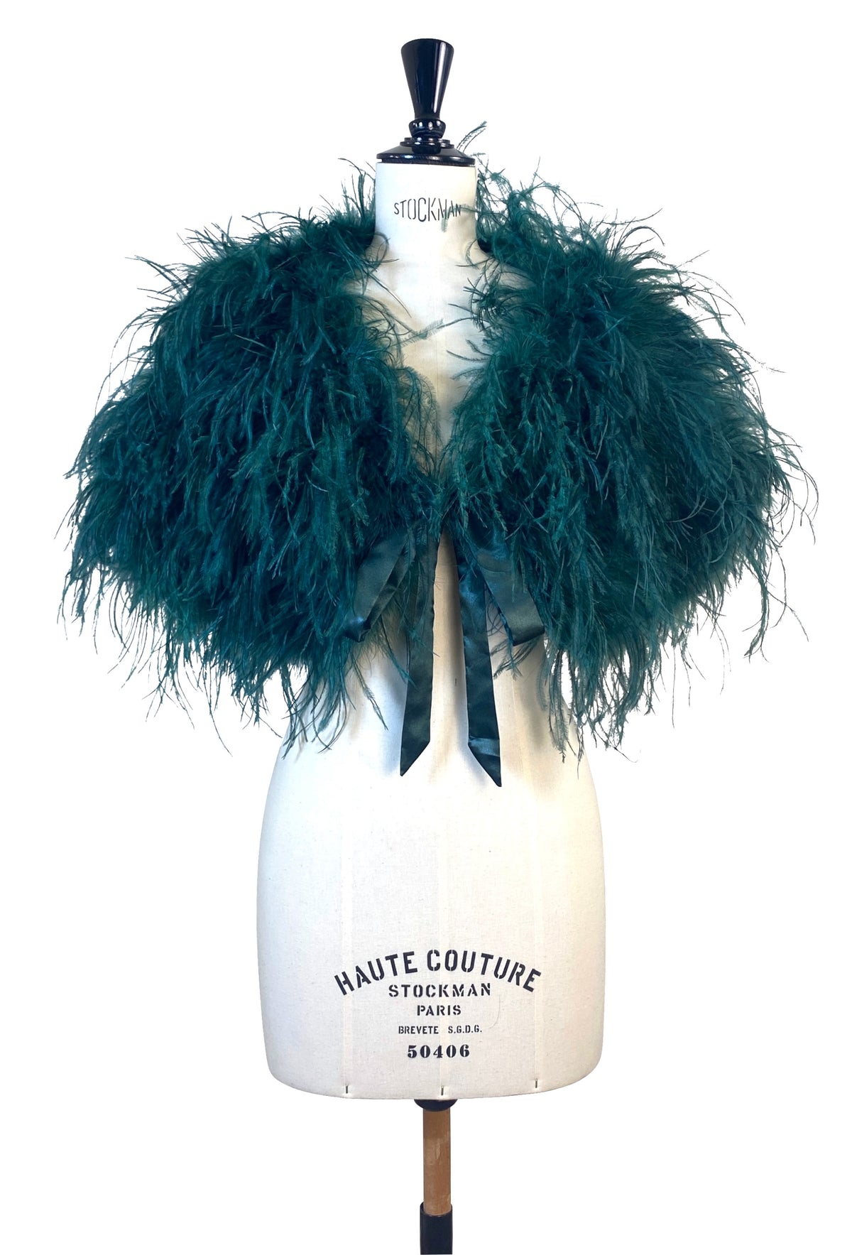 The Harlow Plume Mantle — Poison Green