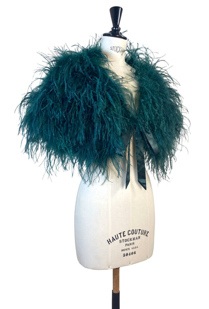 The Harlow Plume Mantle — Poison Green