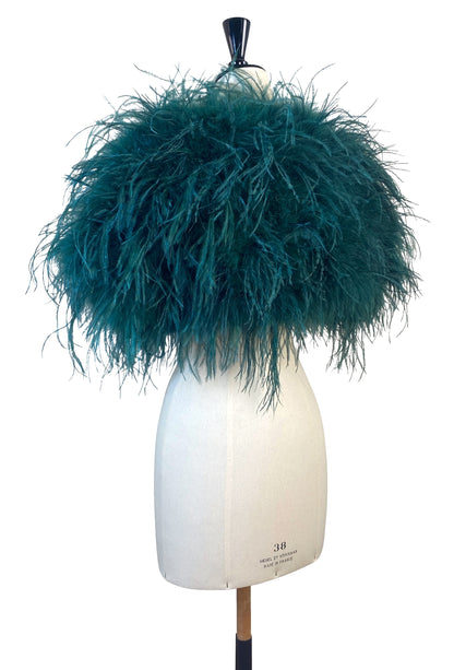 The Harlow Plume Mantle — Poison Green