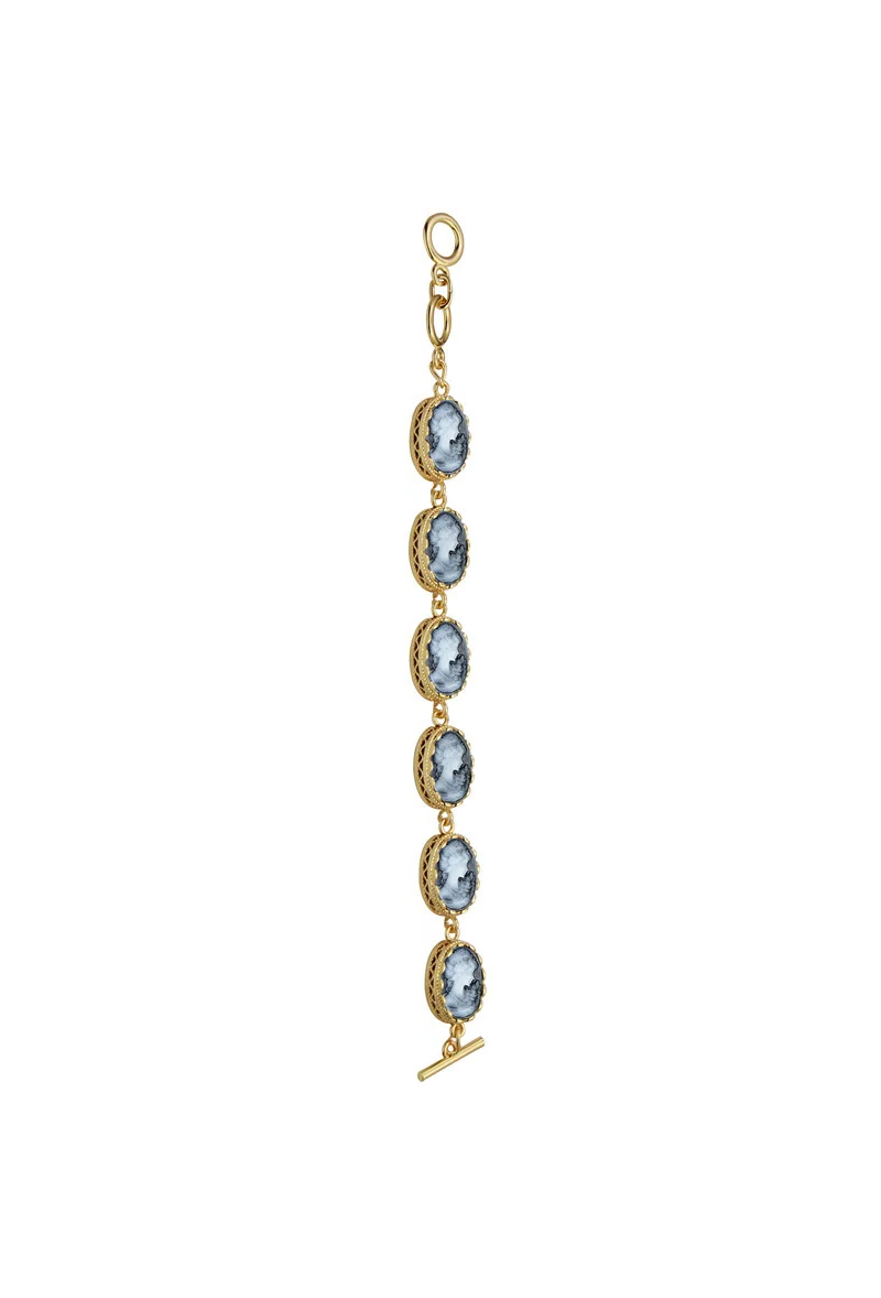 The Keepsake Cameo Bracelet - Victorian Blue The Deco Haus