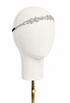 Palladium rhinestone bow headband with silver-toned beaded trim