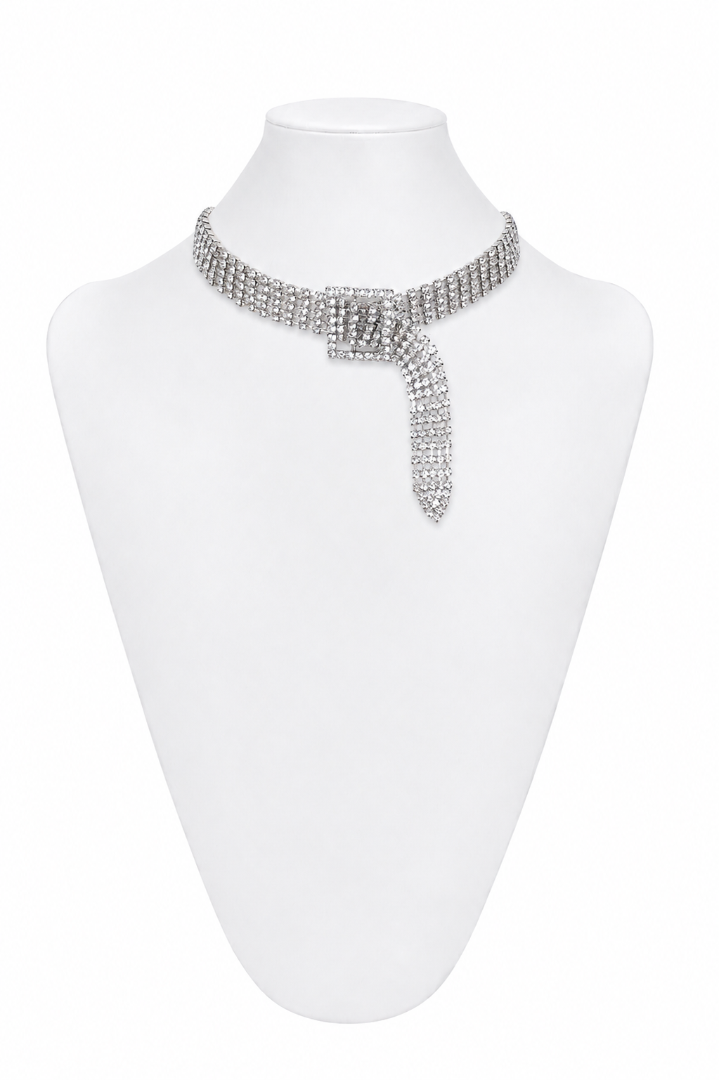 The Marceau Rhinestone Buckle Choker – Palladium