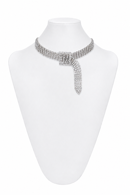 The Marceau Rhinestone Buckle Choker – Palladium