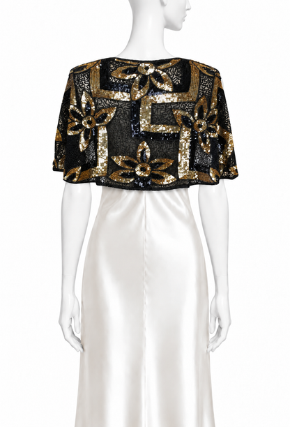 The Marquetry Capelet – Gilded Noir
