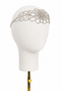 Palladium diamante headpiece with silver-tone jeweled chain on a curved band