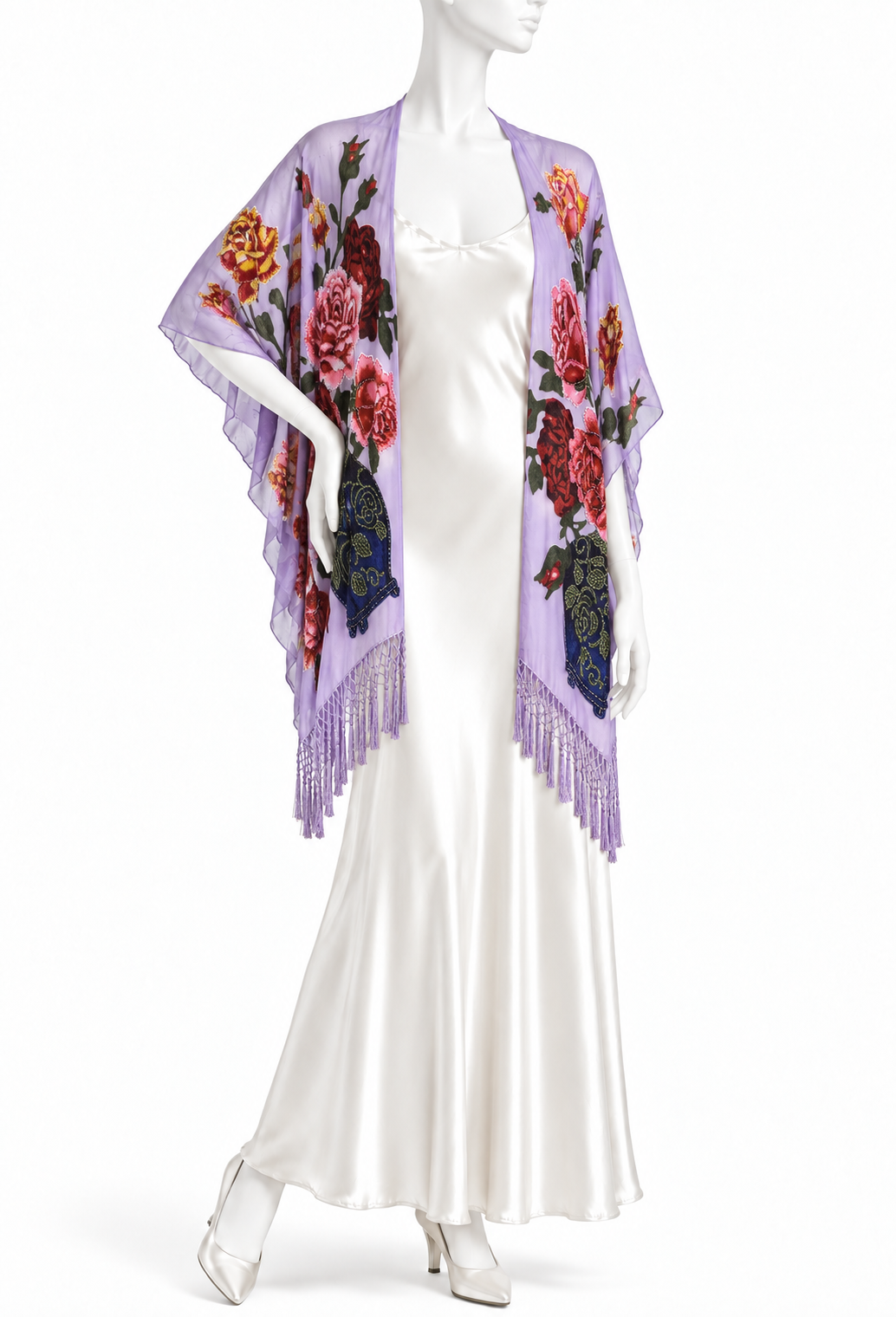 The Odette Silk Wrap – Lavender Bouquet