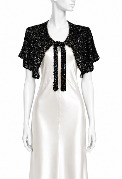The Paillette Capelet – Black Jet