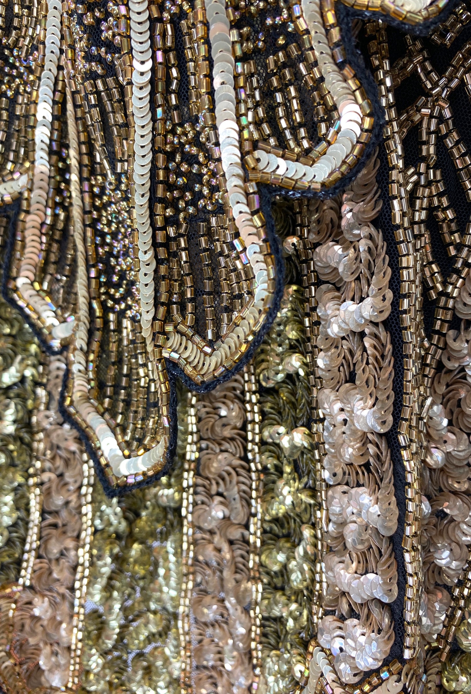 The Paris 1920's Handkerchief Scallop Panel Art Deco Gown